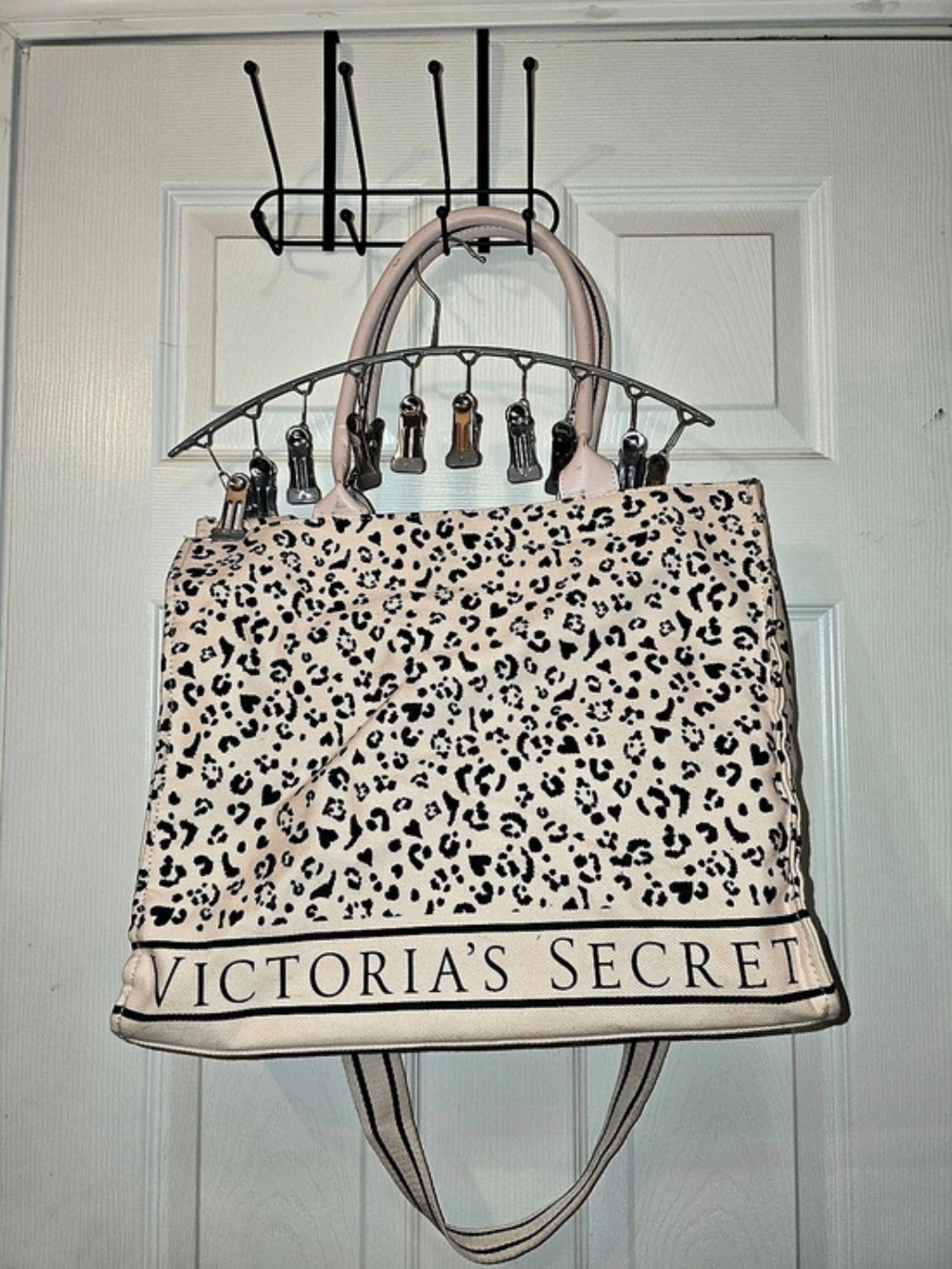 Victoria's Secret Canvas Flat-Bottom Tote Bag, Leopard Canvas Leopard Tote